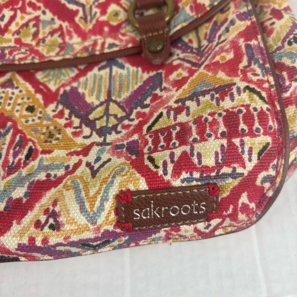 Sakroots Convertible Backpack Shoulder Bag-Mult Colored Boho Pattern Canvas